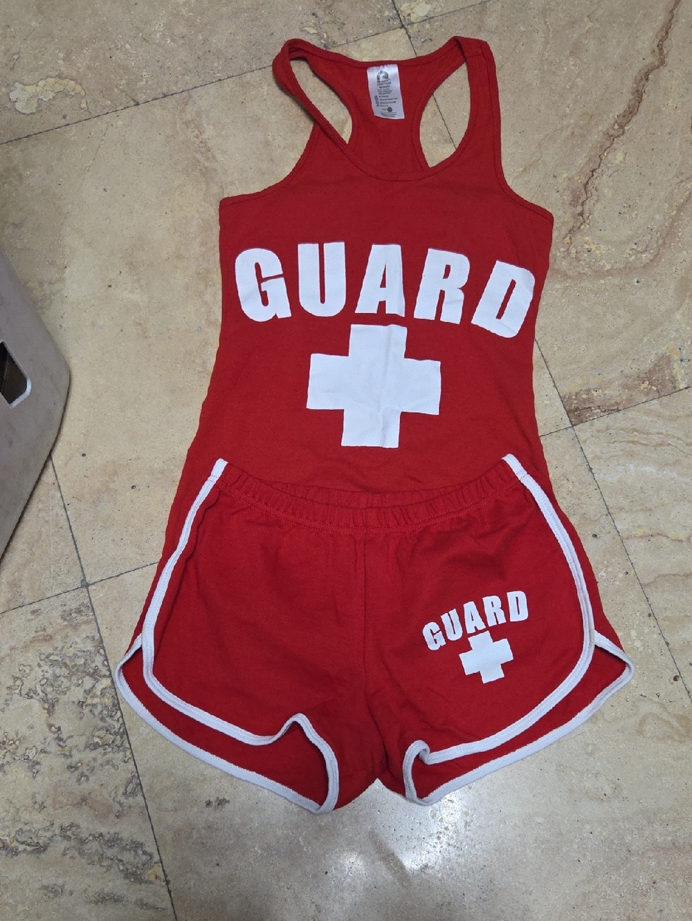 Blank NYC Red 'Guard' Racerback Tank and Shorts Set In Xsmall Size [1520]